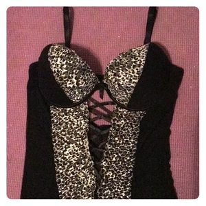 Never worn black and cheetah print lingerie